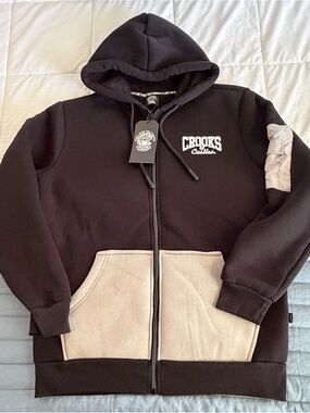 Crooks & Castles Black & Gray Zip-Up Hoodie